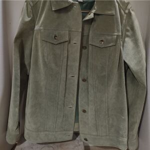 Charter Club Sage Green Suede Jacket Size 1X